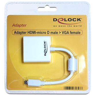 Delock HDMI micro D -> VGA M/F adapter fehér