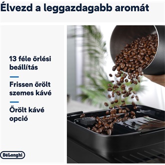 DELONGHI ECAM310.80.SB Magnifica Evo Next automata kávéfőző, 13 program, tartály: 1,8l, Fekete/Ezüst