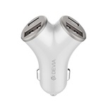 DEVIA EXTREME METAL autós töltő 2 USB+2 Type-C aljzat 48W, PD gyorstöltő 3.0, EZÜST