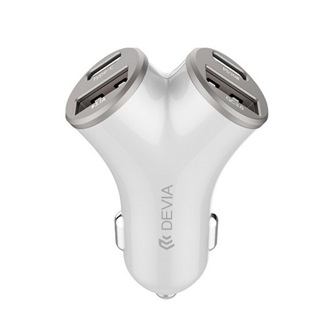 DEVIA EXTREME METAL autós töltő 2 USB+2 Type-C aljzat 48W, PD gyorstöltő 3.0, EZÜST