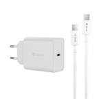 DEVIA ROCKET hálózati töltő Type-C aljzat 45W, PD gyorstöltő + Type-C kábel, FEHÉR