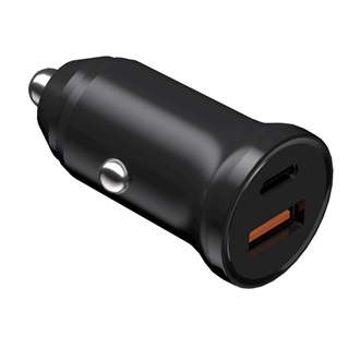 DEVIA SMART autós töltő USB+Type-C aljzat 30W, PD gyorstöltő 3.0, FEKETE