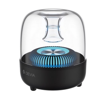 DEVIA bluetooth hordozható hangszóró v5.0, LED világítás, FEKETE