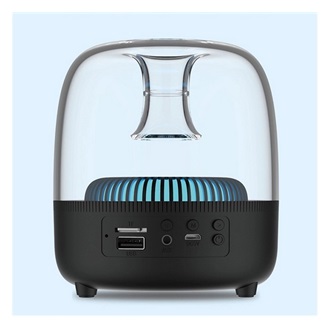 DEVIA bluetooth hordozható hangszóró v5.0, LED világítás, FEKETE