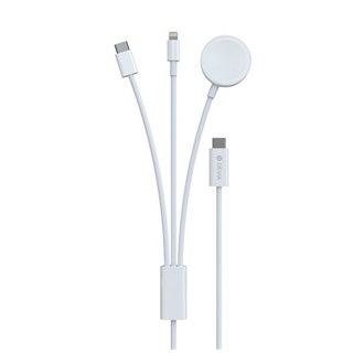Devia EA520 1db USB-C -> 1db MagSafe 1db Lightning 1db USB-C M/M töltőkábel 1.2m fehér