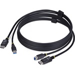 StarTech DisplayPort 1.2 USB-A 3.0 M/M KVM kábel 1.8m fekete
