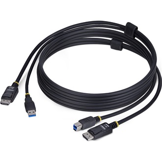 StarTech DisplayPort 1.2 USB-A 3.0 M/M KVM kábel 1.8m fekete