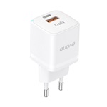 DUDAO A13PRO hálózati töltő USB+Type-C aljzat (33W, GaN, gyorstöltő) FEHÉR