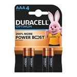 DURACELL OPTIMUM tartós elem (AAA, LR03, 1.5V, alkáli) 4db/csomag