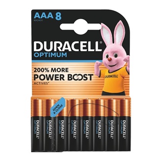 DURACELL OPTIMUM tartós elem (AAA, LR03, 1.5V, alkáli) 8db/csomag