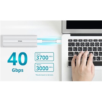 D-Link DSP-411 M.2 2280 PCIe NVMe USB4 külső ház fehér