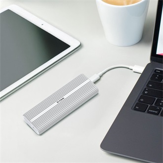 D-Link DSP-411 M.2 2280 PCIe NVMe USB4 külső ház fehér