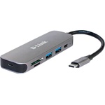 D-Link DUB-2325 6-port USB-C dokkoló szürke