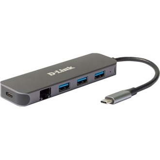 D-Link DUB-2334 5-port 60W USB-C dokkoló szürke