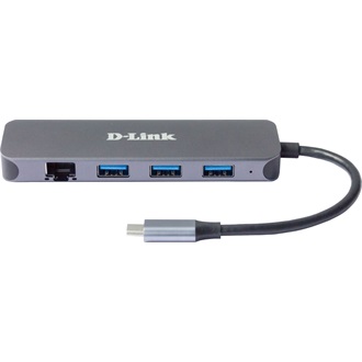 D-Link DUB-2334 5-port 60W USB-C dokkoló szürke