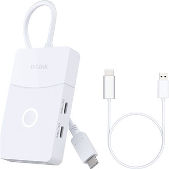 D-Link DUP-501 5-portos USB-C HDMI hub fehér (wireless HDMI)