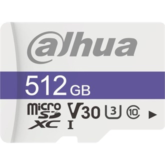 Dahua 512GB C100 UHS-1 Class10 U3 V30 vízálló microSDXC memóriakártya BOX fehér