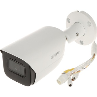 Dahua IP csőkamera - IPC-HFW3842E-AS (AI, 8MP, 3,6mm, H265+, IR30m;  IP67, ICR, WDR, SD, I/O, PoE, audio, mikrofon)