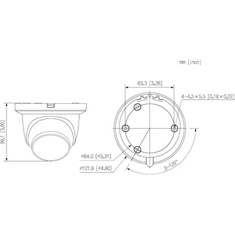 Dahua IP turretkamera - IPC-HDW2249TM-S-IL (2MP, 2,8mm, kültéri, H265, IP67, IR30m, IL30m, SD, PoE, mikrofon, Lite AI)
