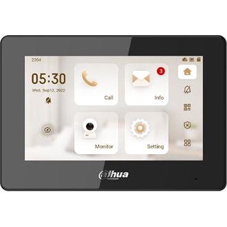 Dahua IP video kaputelefon - VTH5421HB-W (beltéri egység; 7" touch, SD, I/O, PoE, wifi, fekete)
