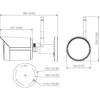 Dahua IP wifi Bullet kamera - IPC-HFW1230DS-SAW (2MP, 2,8mm, kültéri, 2,4GHz; H265, IR30m, IP67, SD; mikrofon; 12VDC)