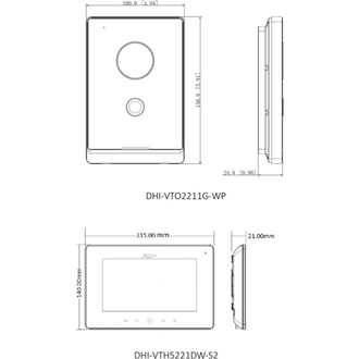 Dahua KTW01 Wi-Fi smart home kaputelefon-kapucsengő IP65 (7" 1024x600 LCD)