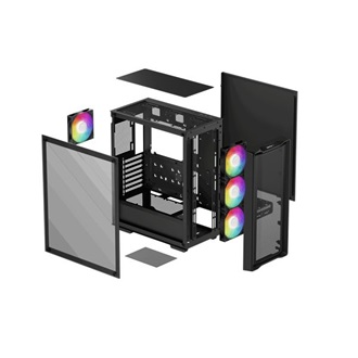 DeepCool CC560 MESH V2 táp nélküli ablakos Mid Tower számítógépház fekete