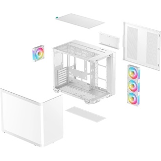 DeepCool CG530U 4F táp nélküli ablakos Mid Tower számítógépház fehér