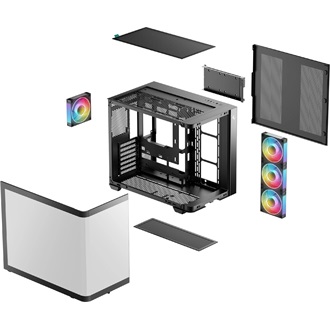 DeepCool CG530U 4F táp nélküli ablakos Mid Tower számítógépház fekete