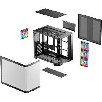 DeepCool CG530U 4F táp nélküli ablakos Mid Tower számítógépház fekete