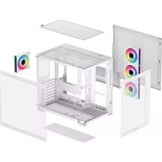 DeepCool CG530 4F táp nélküli ablakos Mid Tower számítógépház fehér