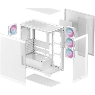 DeepCool CG580 4F WH táp nélküli ablakos Mid Tower számítógépház fehér