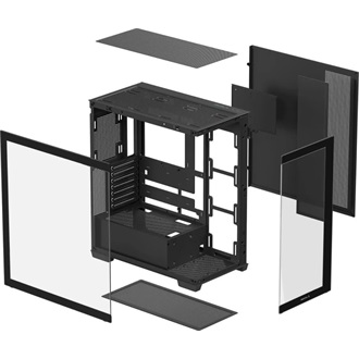 DeepCool CG580 4F táp nélküli ablakos Mid Tower számítógépház fekete
