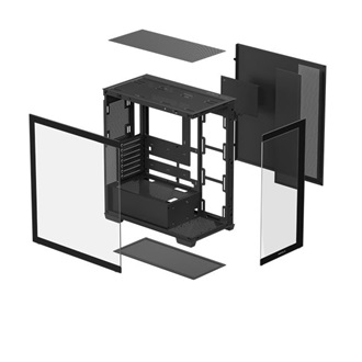 DeepCool CG580 táp nélküli ablakos Mid Tower számítógépház fekete