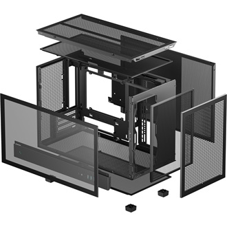 DeepCool CH260 Wood táp nélküli ablakos MT Mini Tower számítógépház fekete