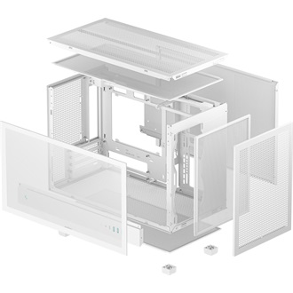 DeepCool CH260 táp nélküli ablakos MT Mini Tower számítógépház fehér