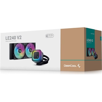 DeepCool CPU Water Cooler - LE240 V2 (max 31,6dB; max. 128,93 m3/h; 2x12cm, A-RGB LED)