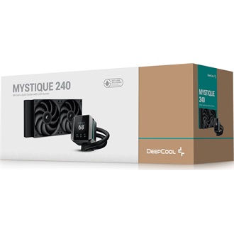 DeepCool CPU Water Cooler - MYSTIQUE 240 (max 21dB; max. 123,09 m3/h; 2x12cm, LED kijelző, fekete)