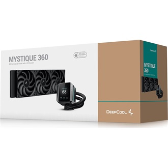 DeepCool CPU Water Cooler - MYSTIQUE 360 (max 21dB; max. 123,09 m3/h; 3x12cm, LED kijelző, fekete)