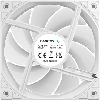 DeepCool Cooler 12cm - FD12 ARGB WH (27,6dB; max. 109,07 m3/h; 3pin csatlakozó; hydro bearing, ház hűtésre, PWM, fehér)