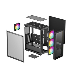 DeepCool MATREXX 55 V4 C táp nélküli ablakos Mid Tower számítógépház fekete