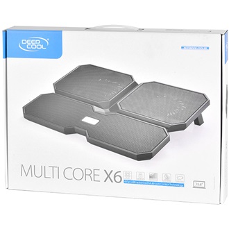 DeepCool Notebook Hűtőpad 15,6"-ig - MULTI CORE X6 (24dB; max. 206,25 m3/h; 2x14cm, 2x10cm, 2xUSB2.0)