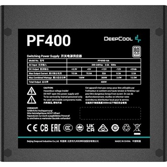 DeepCool PF400 ATX desktop tápegység 400W 80+ BOX