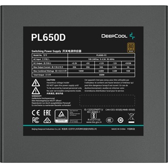 DeepCool PL650D ATX desktop tápegység 650W 80+ Bronze BOX