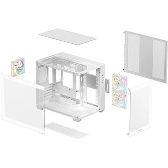 DeepCool CG330 3F WH táp nélküli ablakos MT Mini Tower számítógépház fehér