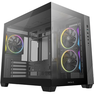 DeepCool CG330 3F táp nélküli ablakos MT Mini Tower számítógépház fekete