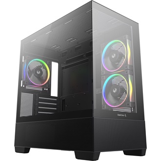 DeepCool CG380 3F táp nélküli ablakos MT Mini Tower számítógépház fekete