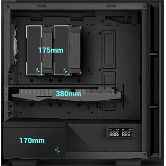DeepCool CH560 DIGITAL táp nélküli ablakos Mid Tower számítógépház fekete