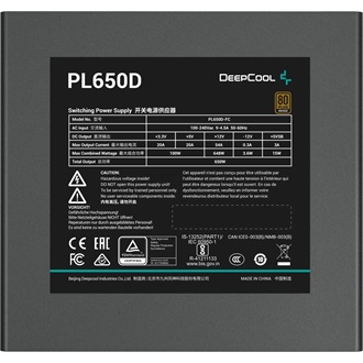 DeepCool PL650-D ATX desktop tápegység 650W 80+ Bronze BOX