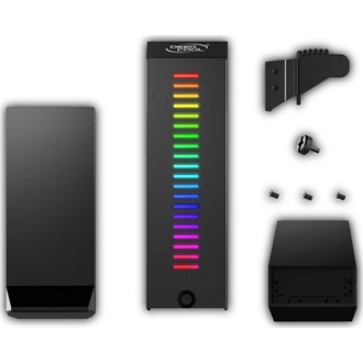 DeepCool Videókártya tartó - GH-01 A-RGB (Fekete, RGB, állítható magasság, max. terhelhetőség: 5 kg)